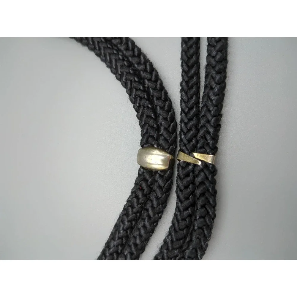 Vintage 1980s Stretch Cord Belt‎ Hook Floral Cloisonne Buckle